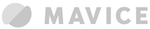 gray version of Mavice logo in footer
